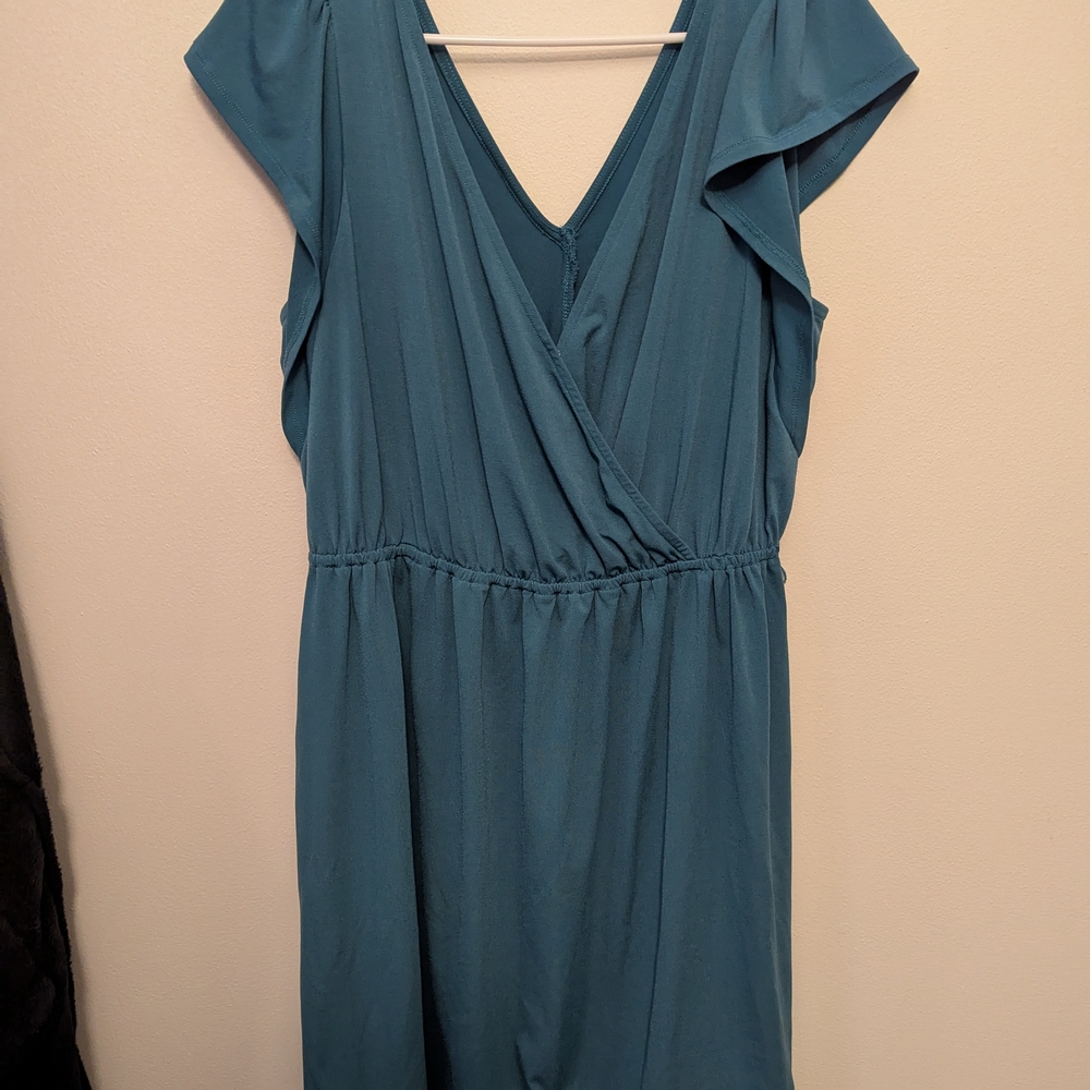 Elegant Teal Wrap Dress